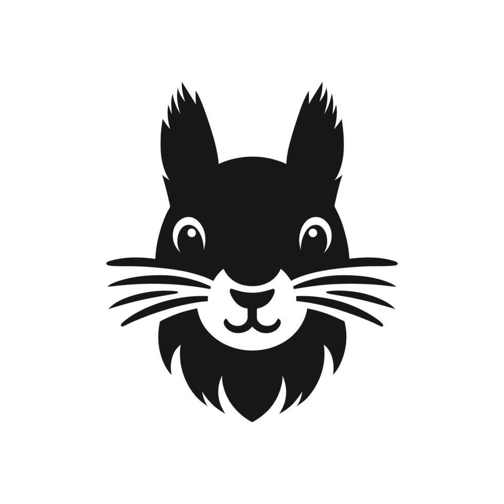 Squirrel head silhouette on a white background vector