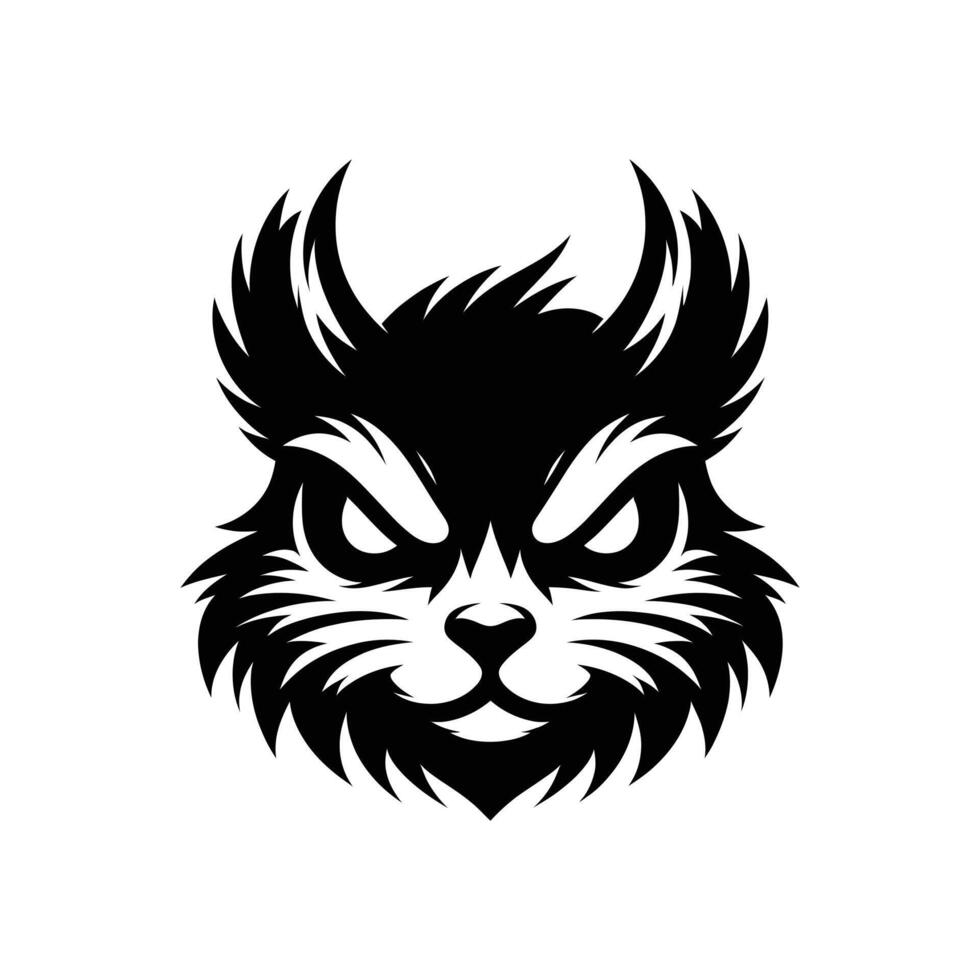 Angry Squirrel head silhouette on a white background vector