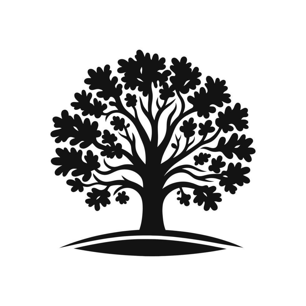 Oak tree icon isolated on white background vector