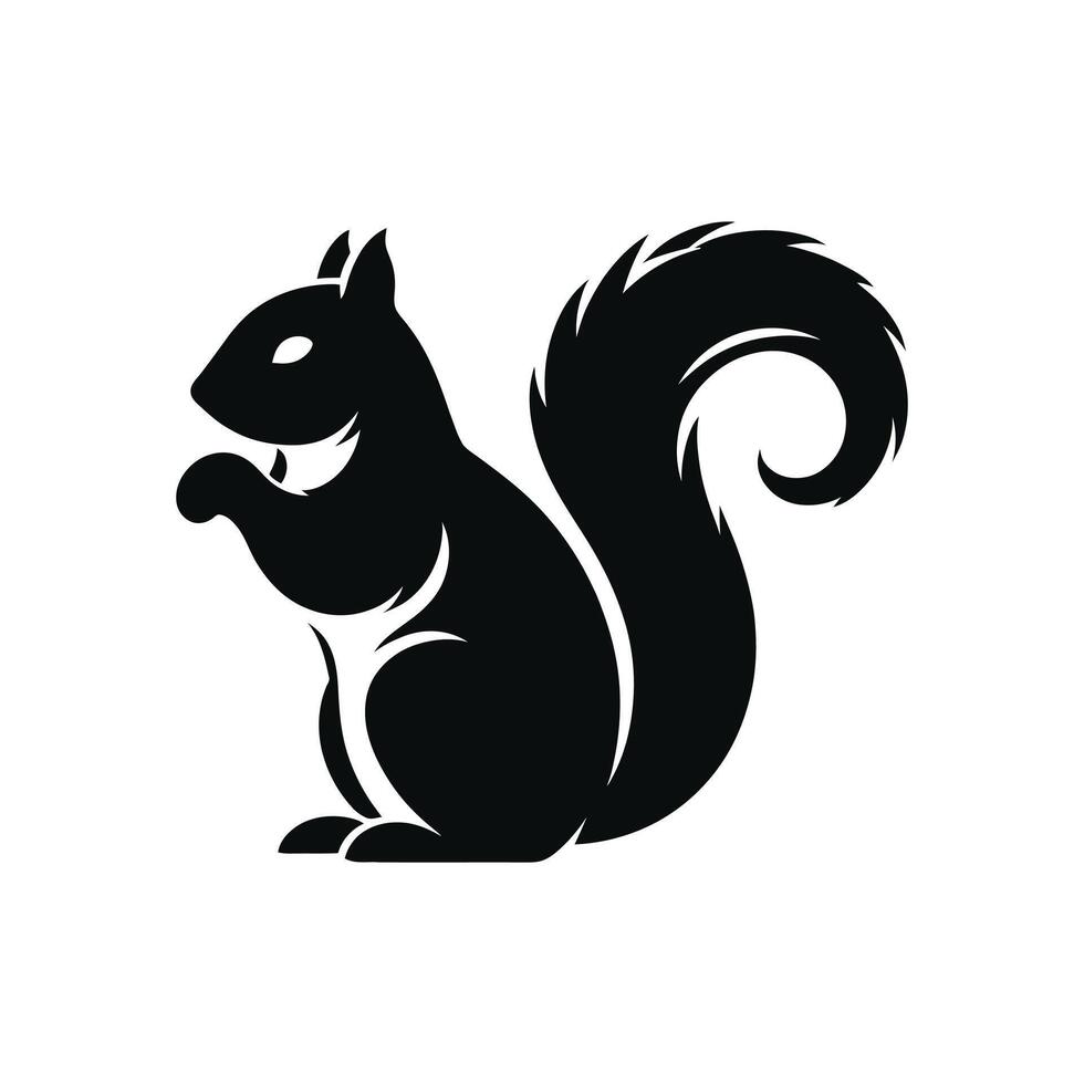 Squirrel silhouette symbol icon on a white background vector