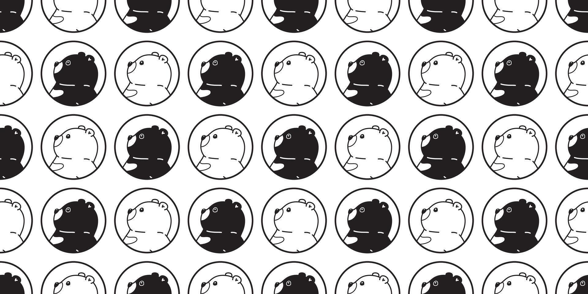 Bear seamless pattern polar bear breed cartoon tile wallpaper repeat background illustration design vector