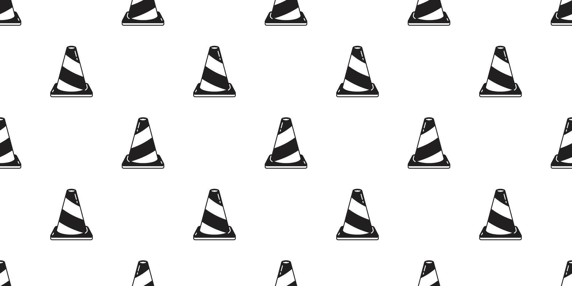 traffic cone seamless pattern cartoon icon scarf isolated repeat wallpaper tile background doodle illustration design vector
