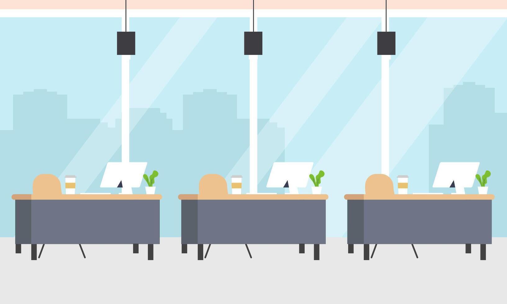 Creative workplace modern for work illustration vector