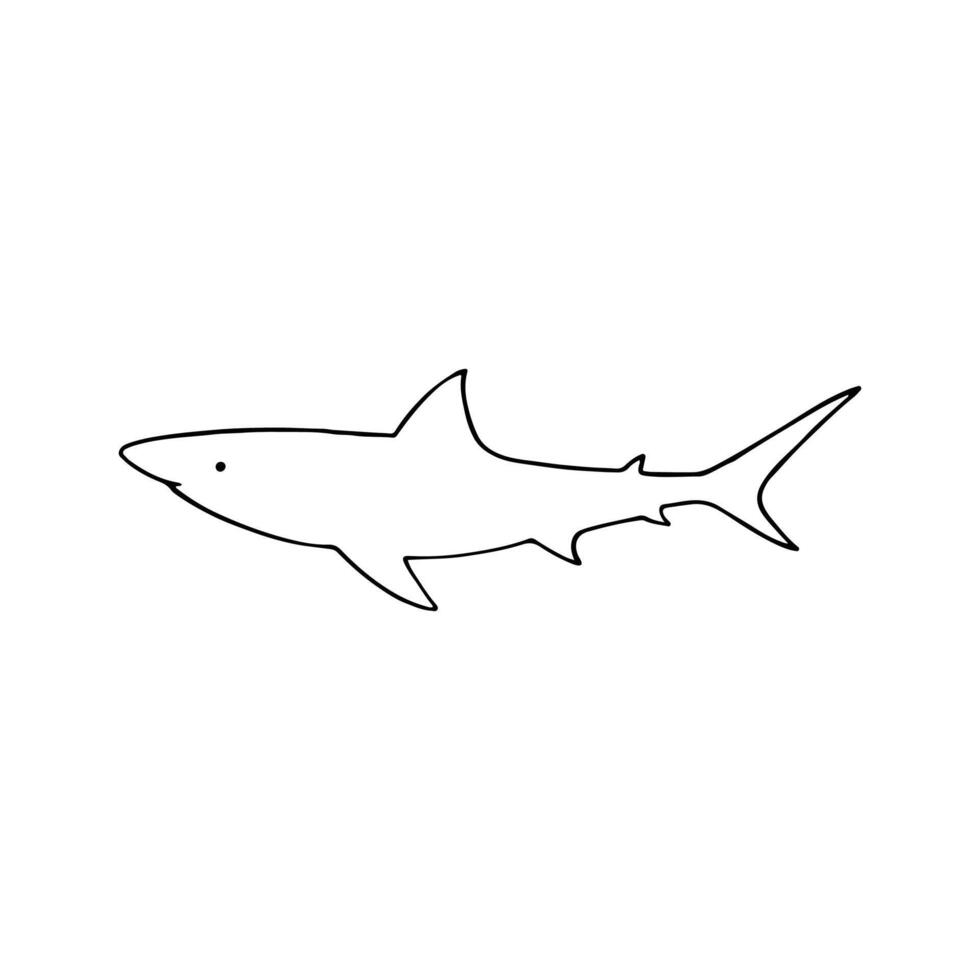 Fish Outline Design For Coloring Book. Marine Life Animal Illustration vector