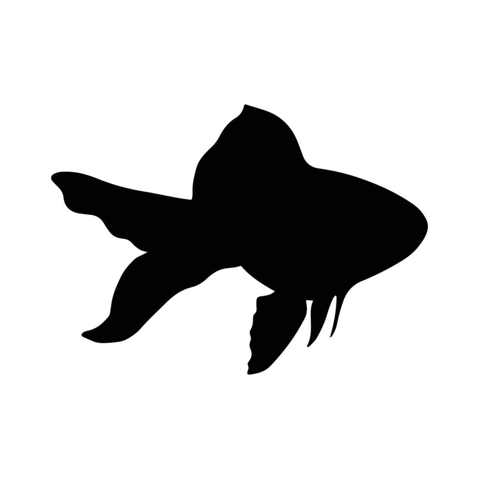 Big Fish silhouette in line art style. Fish by hand drawing. Fish tattoo on white background. Black and white fish on white background. Marine animal illustration. Marine life animal vector