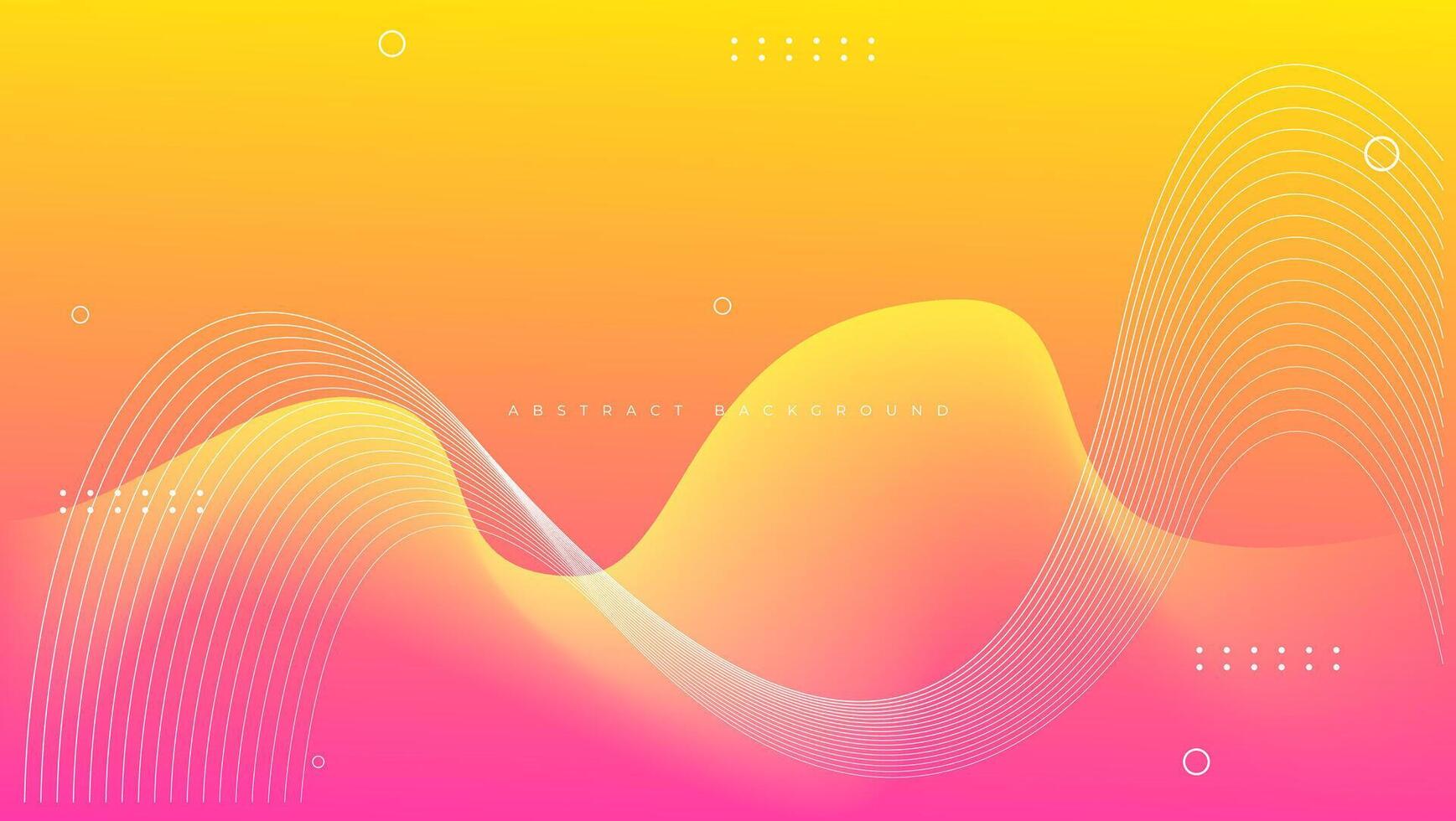 yellow and pink gradient wave background with wavy lines vector