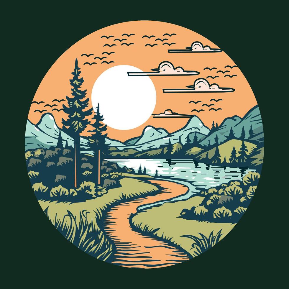 Mountain Nature illustration vector
