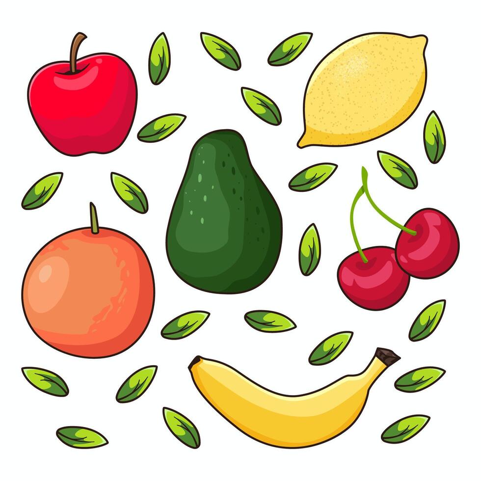 ilustración vectorial de frutas vector