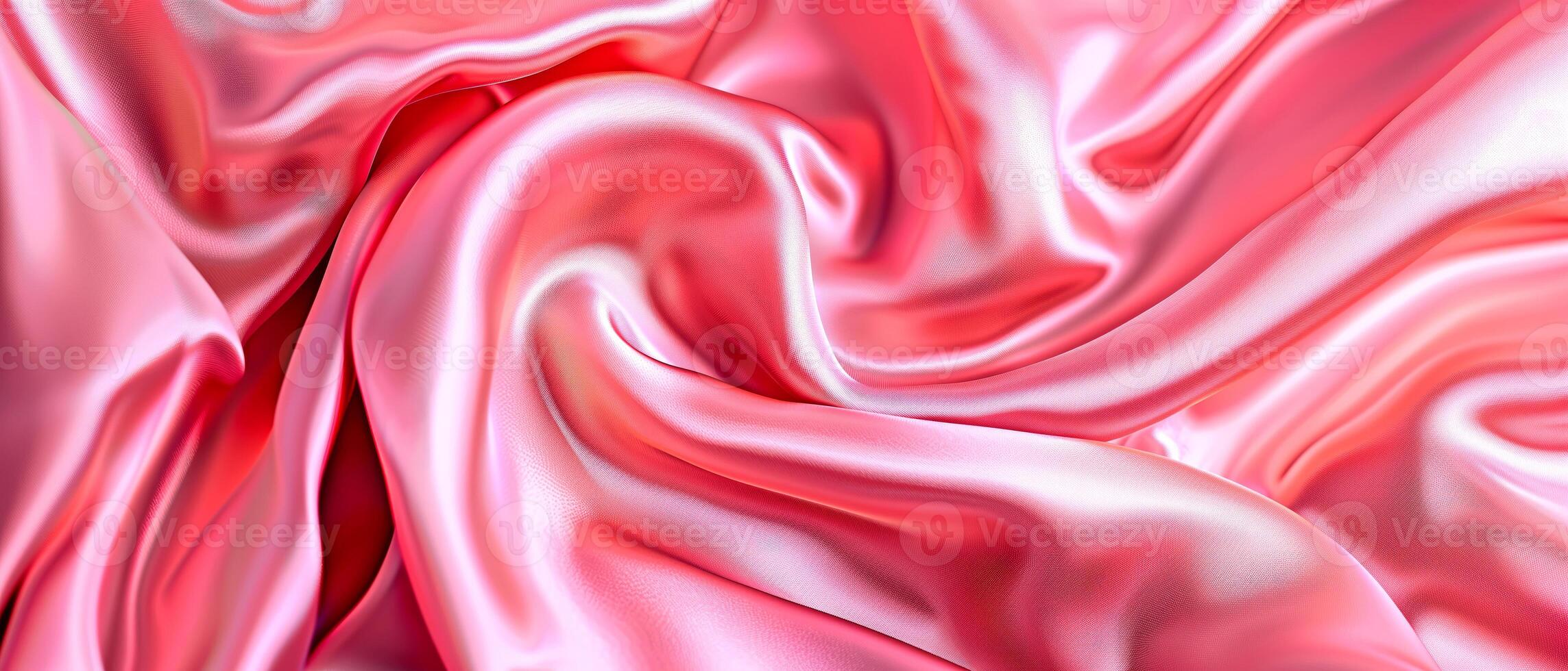 Close up of pink silk satin shiny fabric texture as background. Silky cloth curtain texture. photo