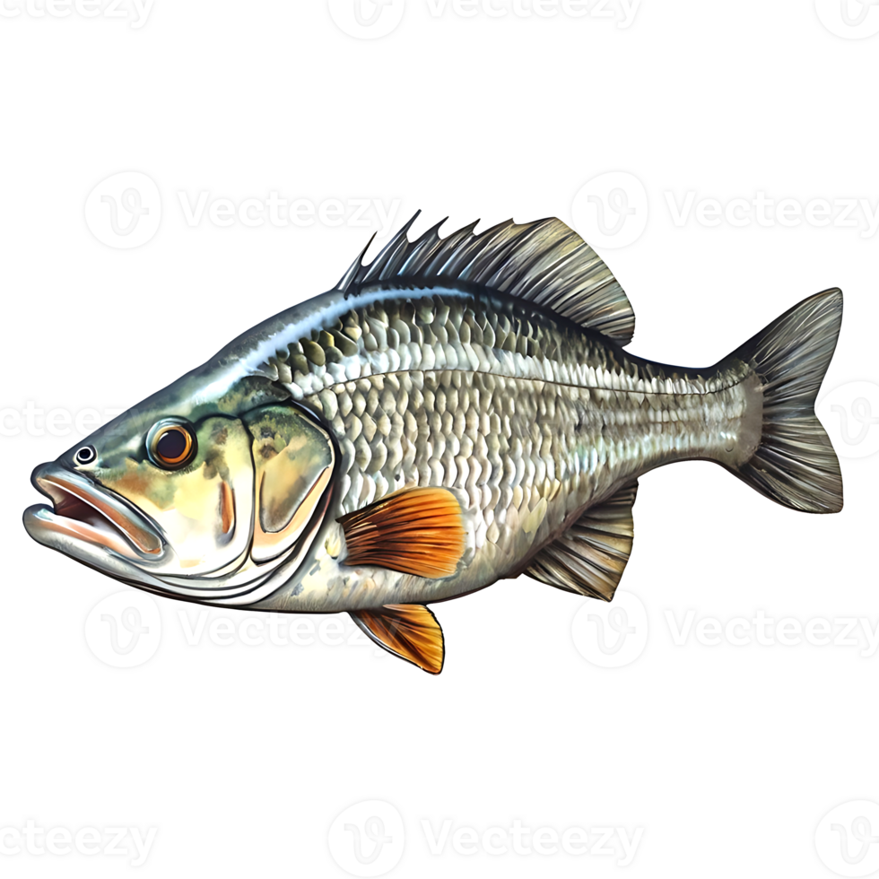 barramundi pesce etichetta png