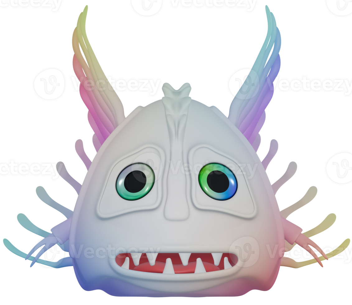3D monster personage male colorful sad png