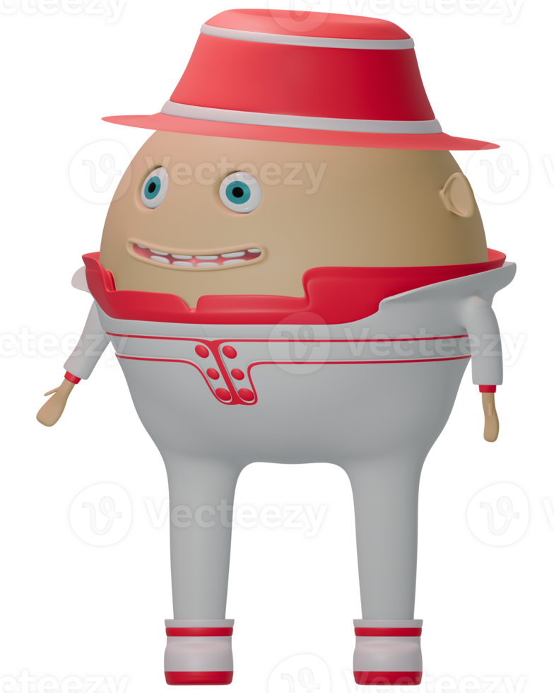 3D male personage happy white pink suit png