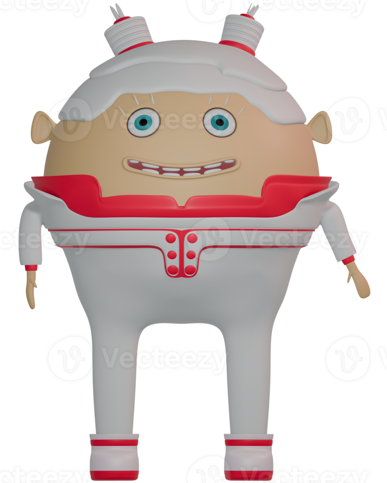 3D female personage happy white pink suit png