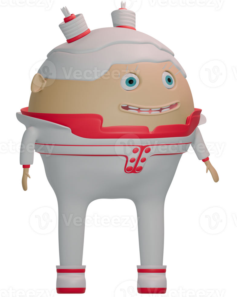 3D female personage happy white pink suit png