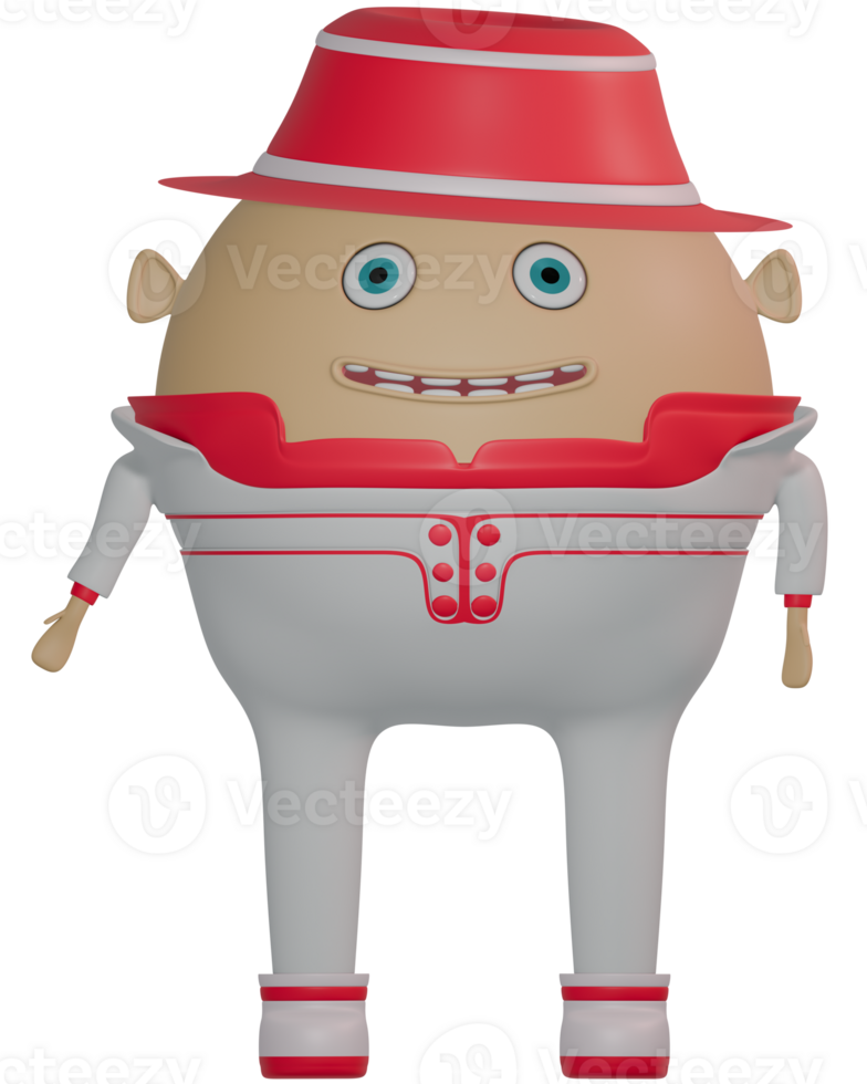 3D male personage happy white pink suit png
