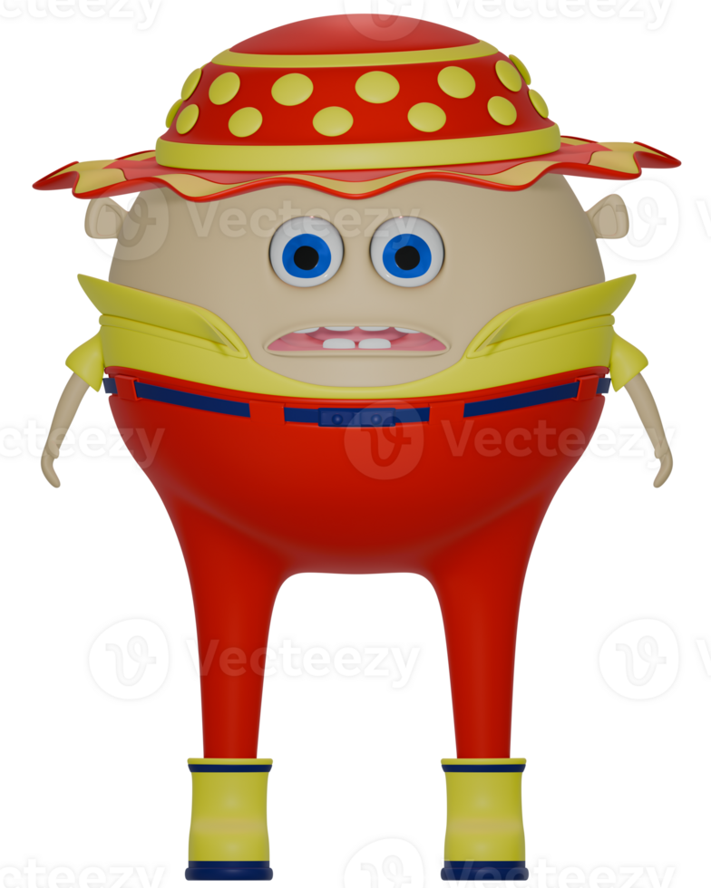 3d male personage yellow red clothes shock png