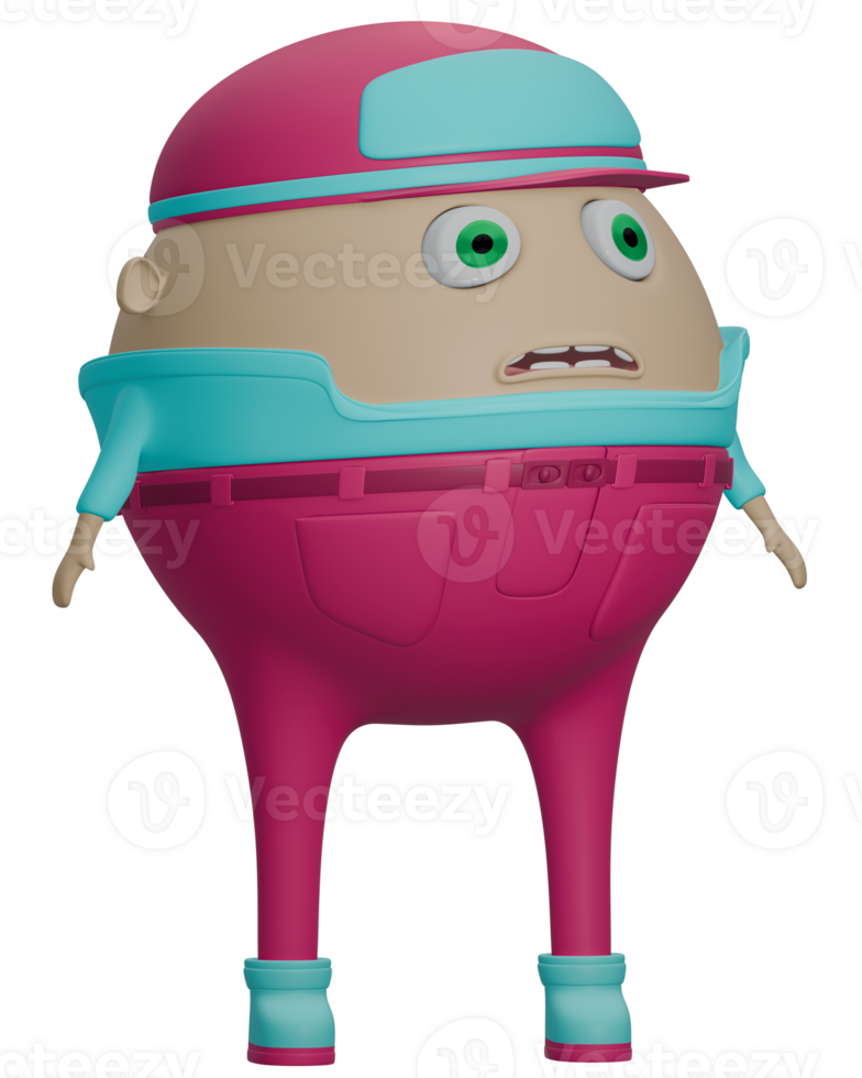 3D male personage blue pink clothes shock png