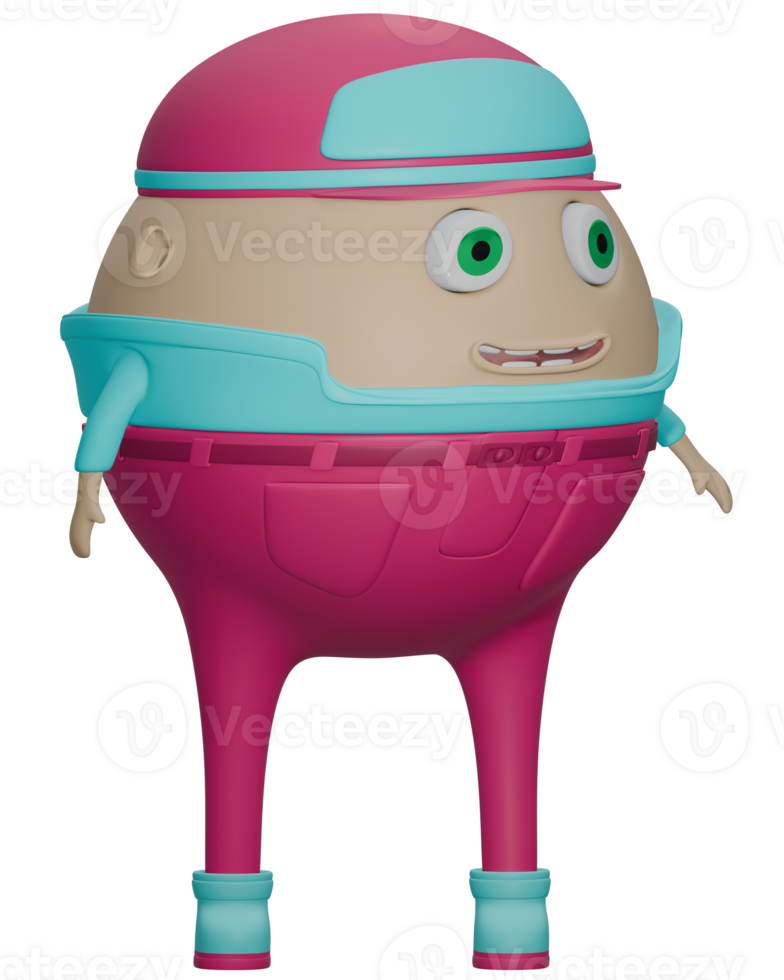 3D male personage blue pink clothes happy png