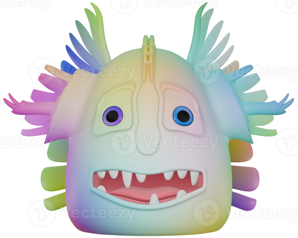 3D monster personage male happy colorful png