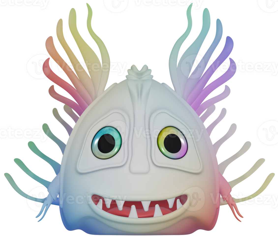 3D monster personage male happy colorful png