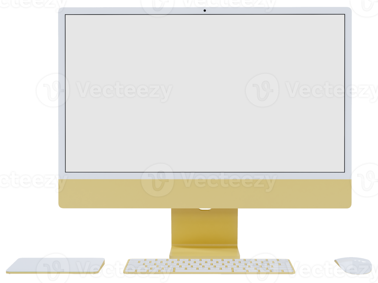 Realistic Monitor 24 inch computer monitor display mockup Template For presentation branding, corporate identity, advertising, branding business. 3D rendering png