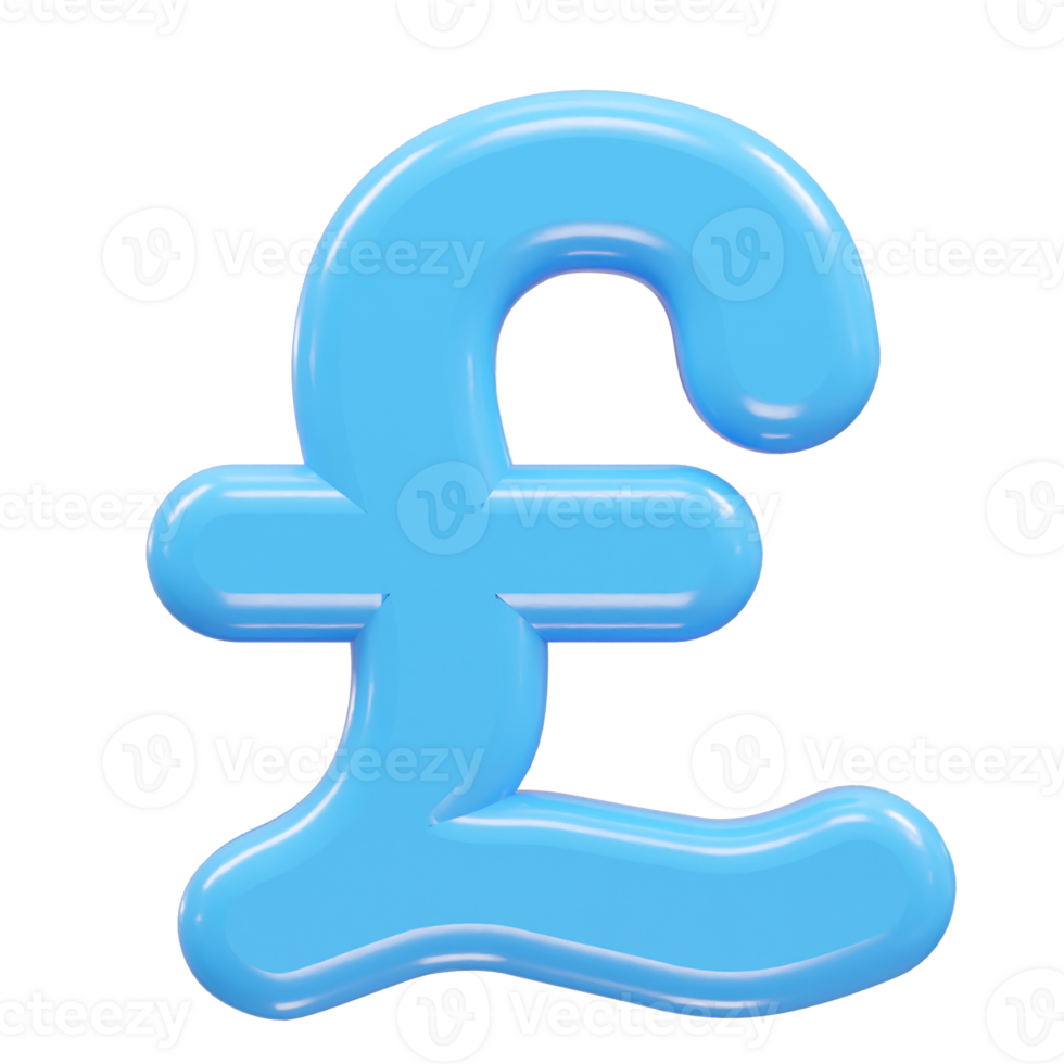 Pound icon 3d rendering illustration element png