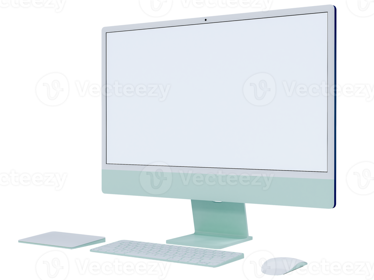 Realistic Monitor 24 inch computer monitor display mockup Template For presentation branding, corporate identity, advertising, branding business. 3D rendering png