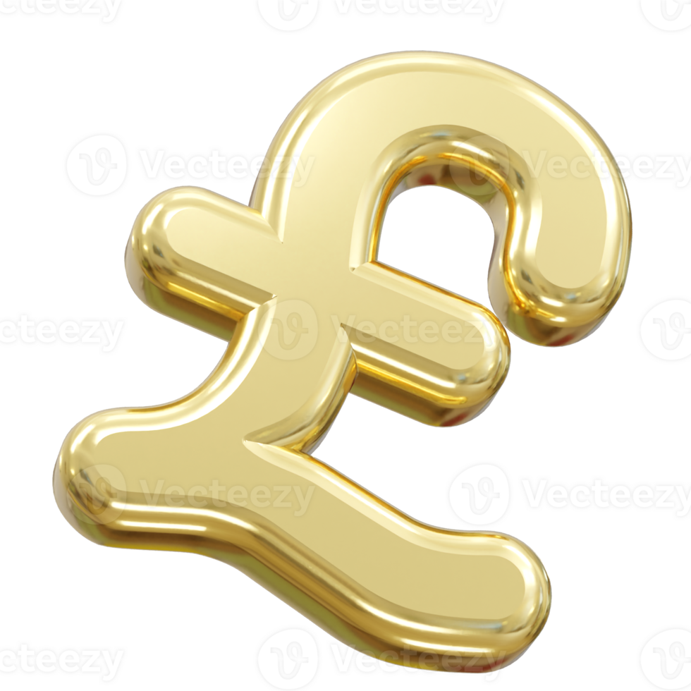 Pound icon 3d rendering illustration element png