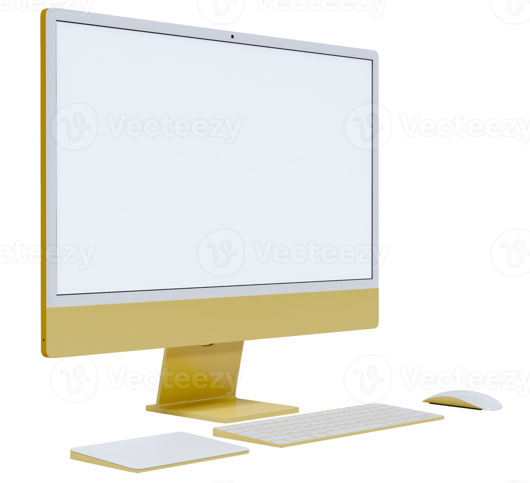 realistisch Monitor 24 Zoll Computer Monitor Anzeige Attrappe, Lehrmodell, Simulation Vorlage zum Präsentation Marke, korporativ Identität, Werbung, branding Geschäft. 3d Rendern png