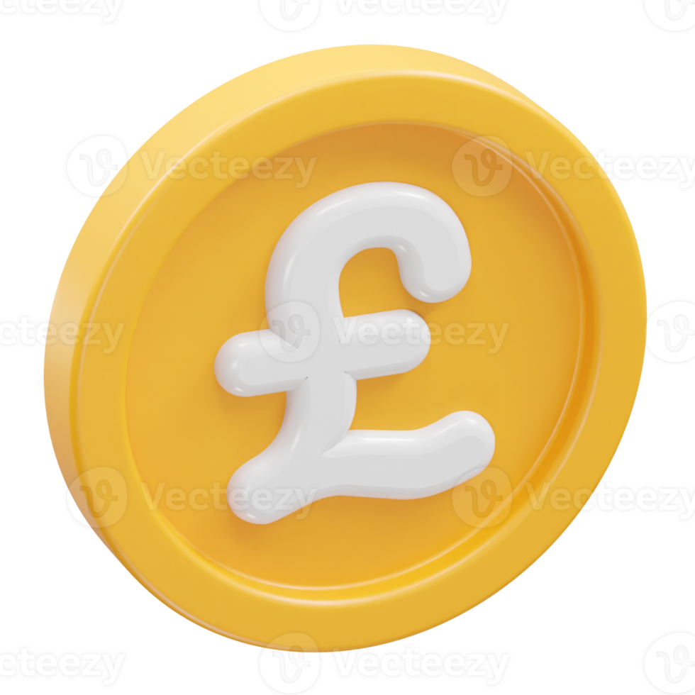 Pound icon 3d rendering illustration element png