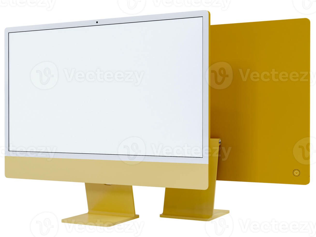 Realistic Monitor 24 inch computer monitor display mockup Template For presentation branding, corporate identity, advertising, branding business. 3D rendering png