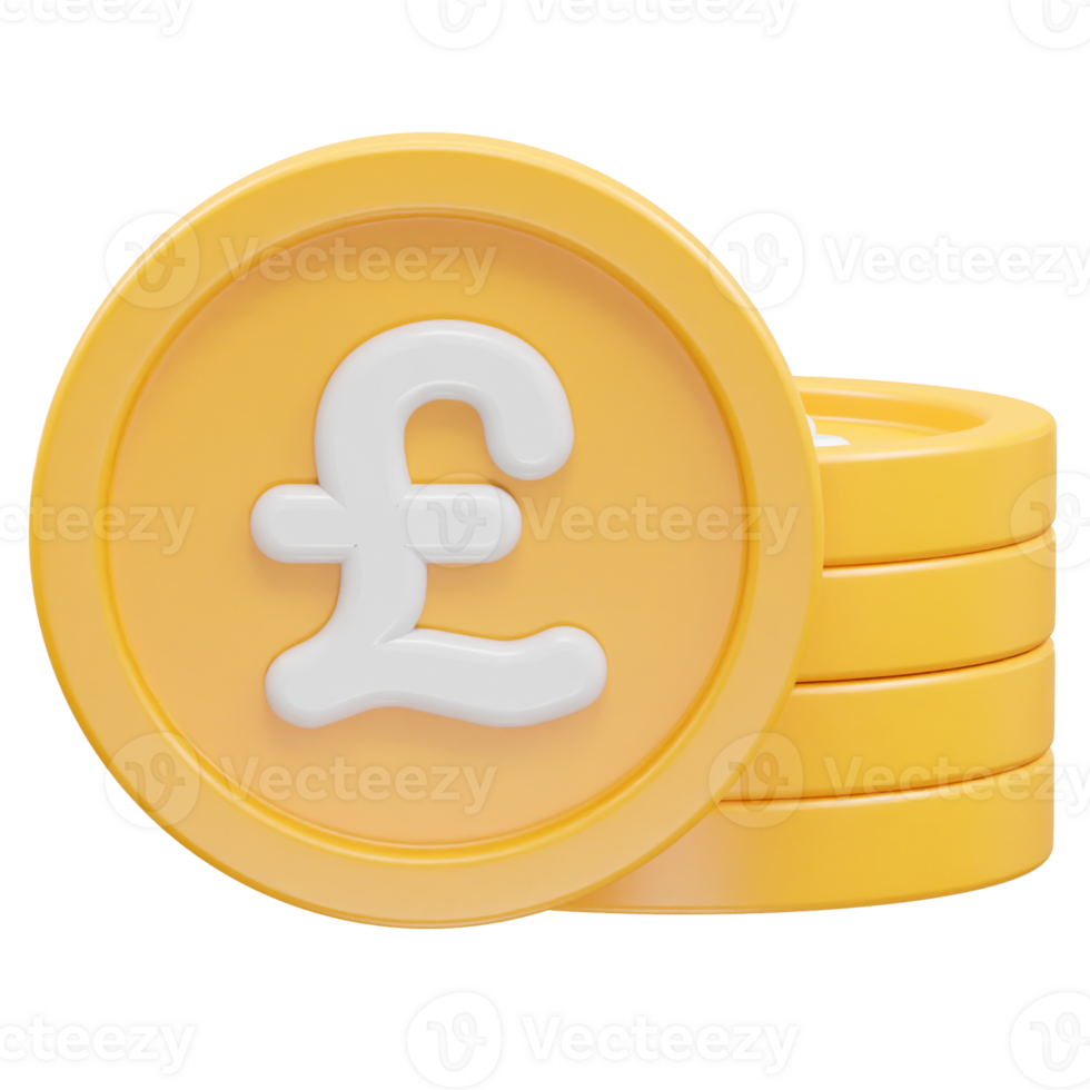 Pound icon 3d rendering illustration element png