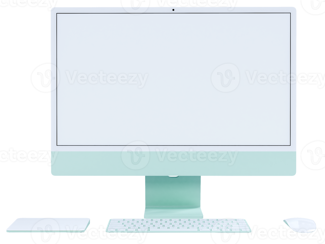 Realistic Monitor 24 inch computer monitor display mockup Template For presentation branding, corporate identity, advertising, branding business. 3D rendering png