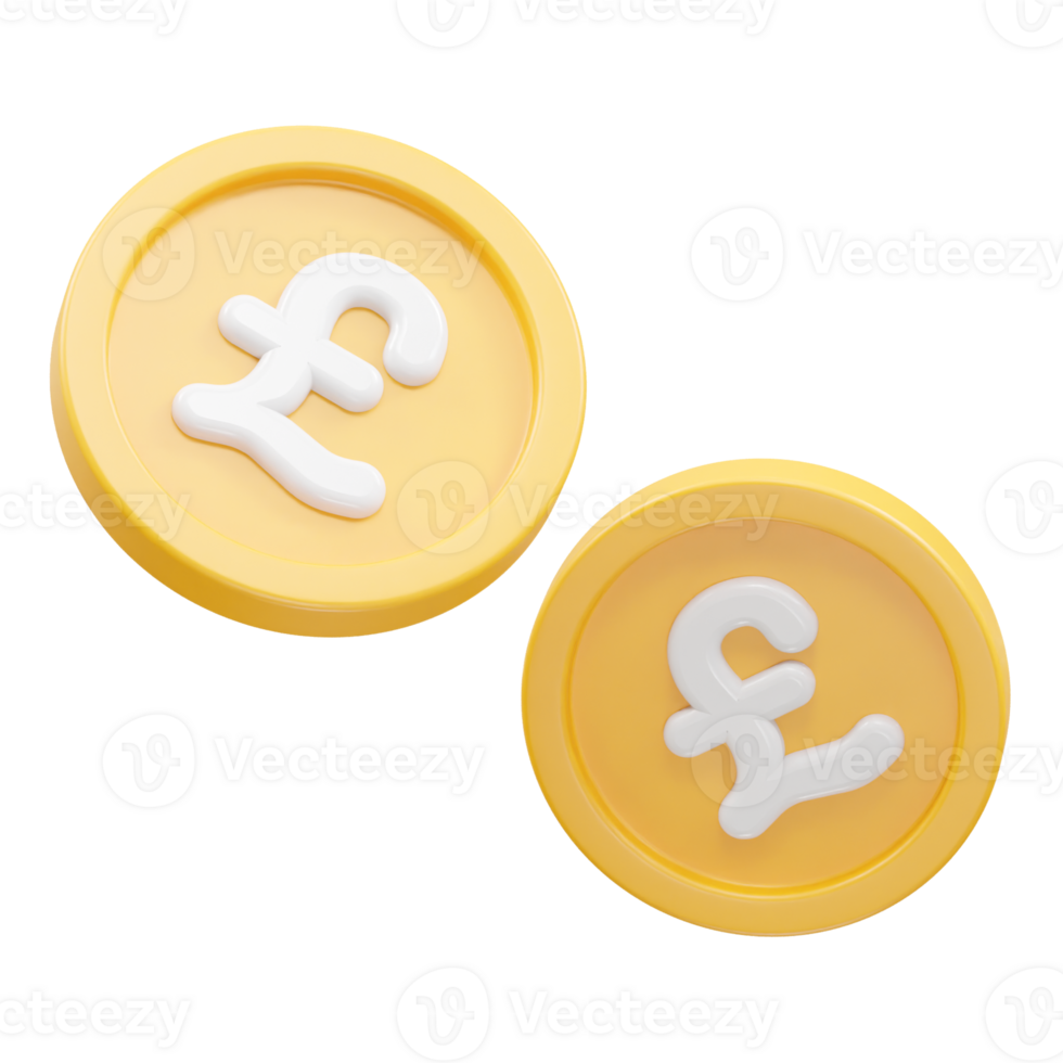 Pound icon 3d rendering illustration element png