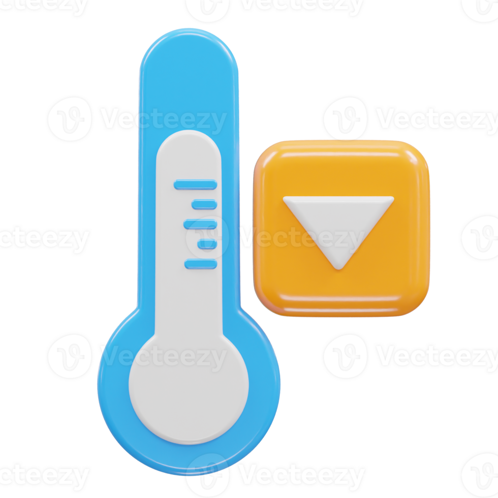 Temperature icon rendering 3d illustration element png