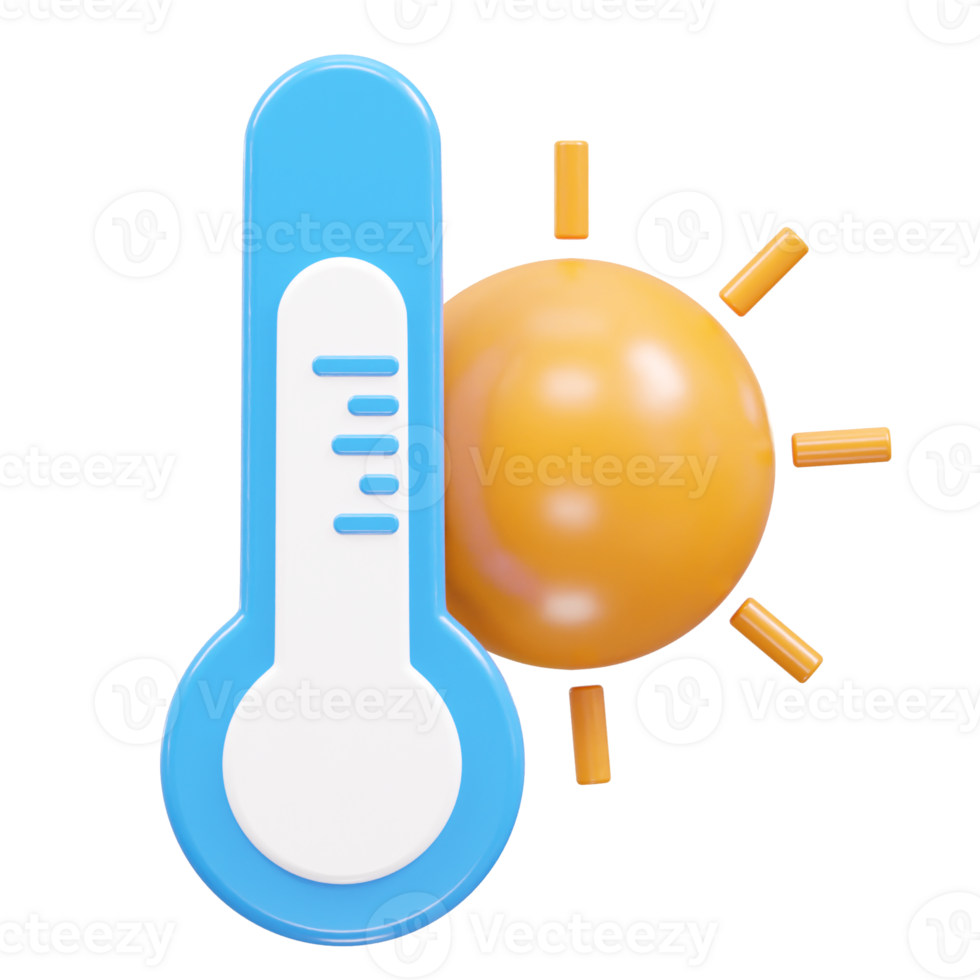 Temperature icon rendering 3d illustration element png