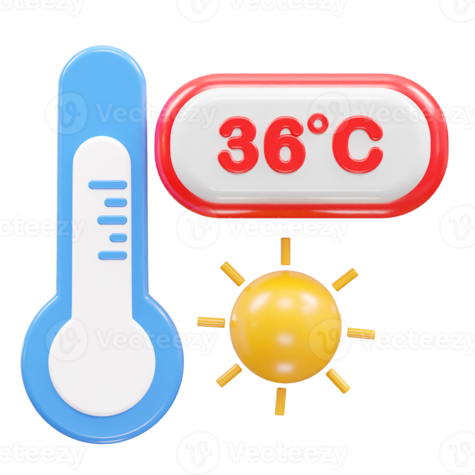 Temperature icon rendering 3d illustration element png