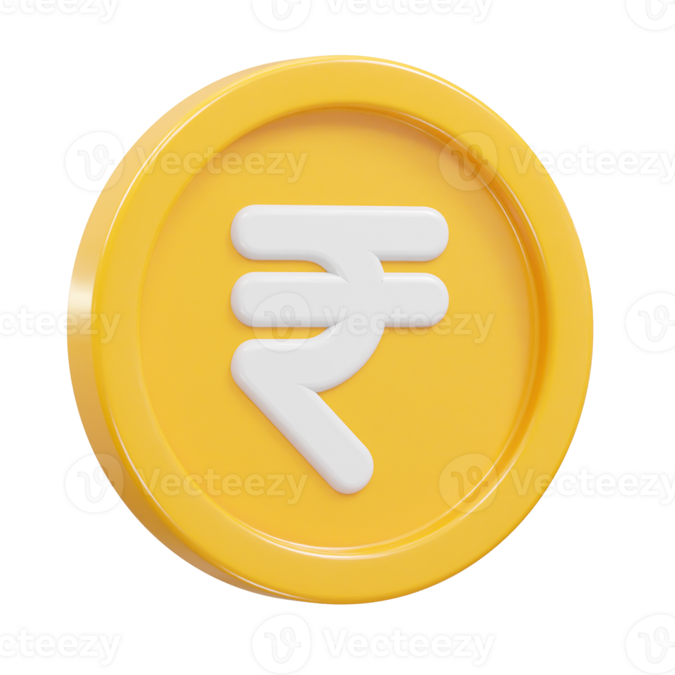 Rupee currency icon 3d rendering rupee icon illustration png