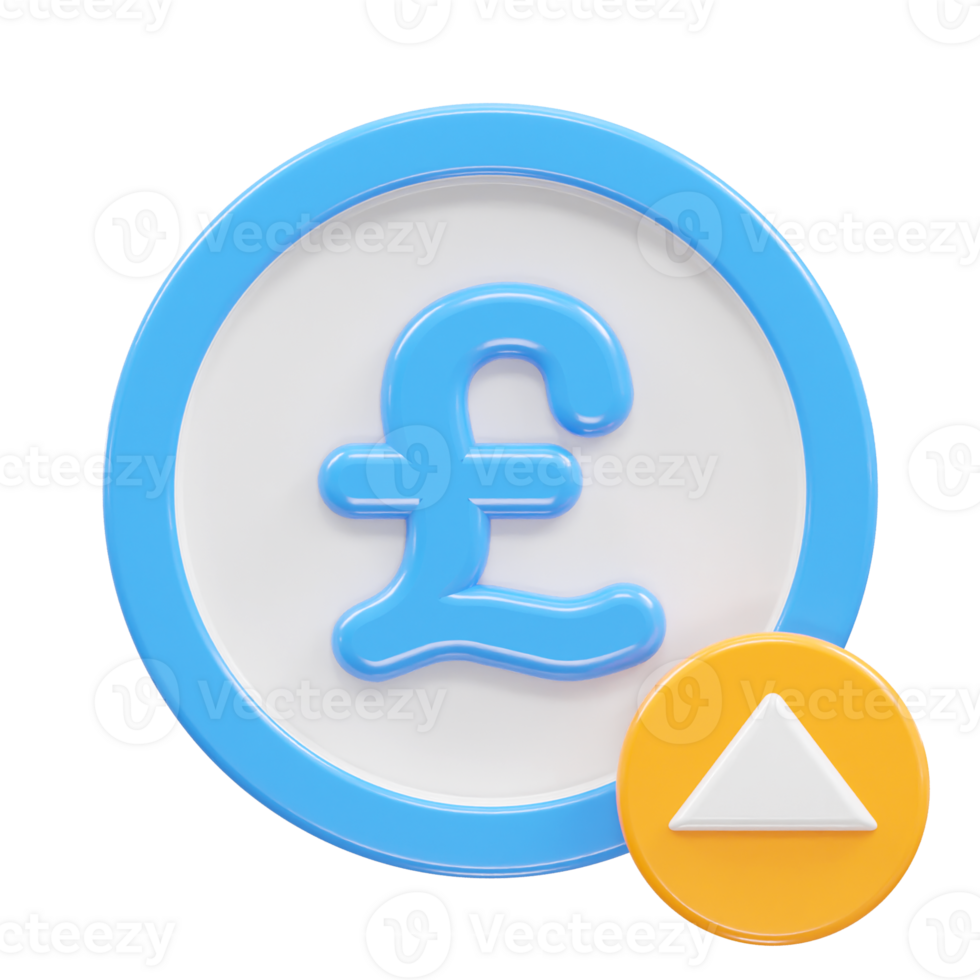 Pound icon 3d rendering illustration element png