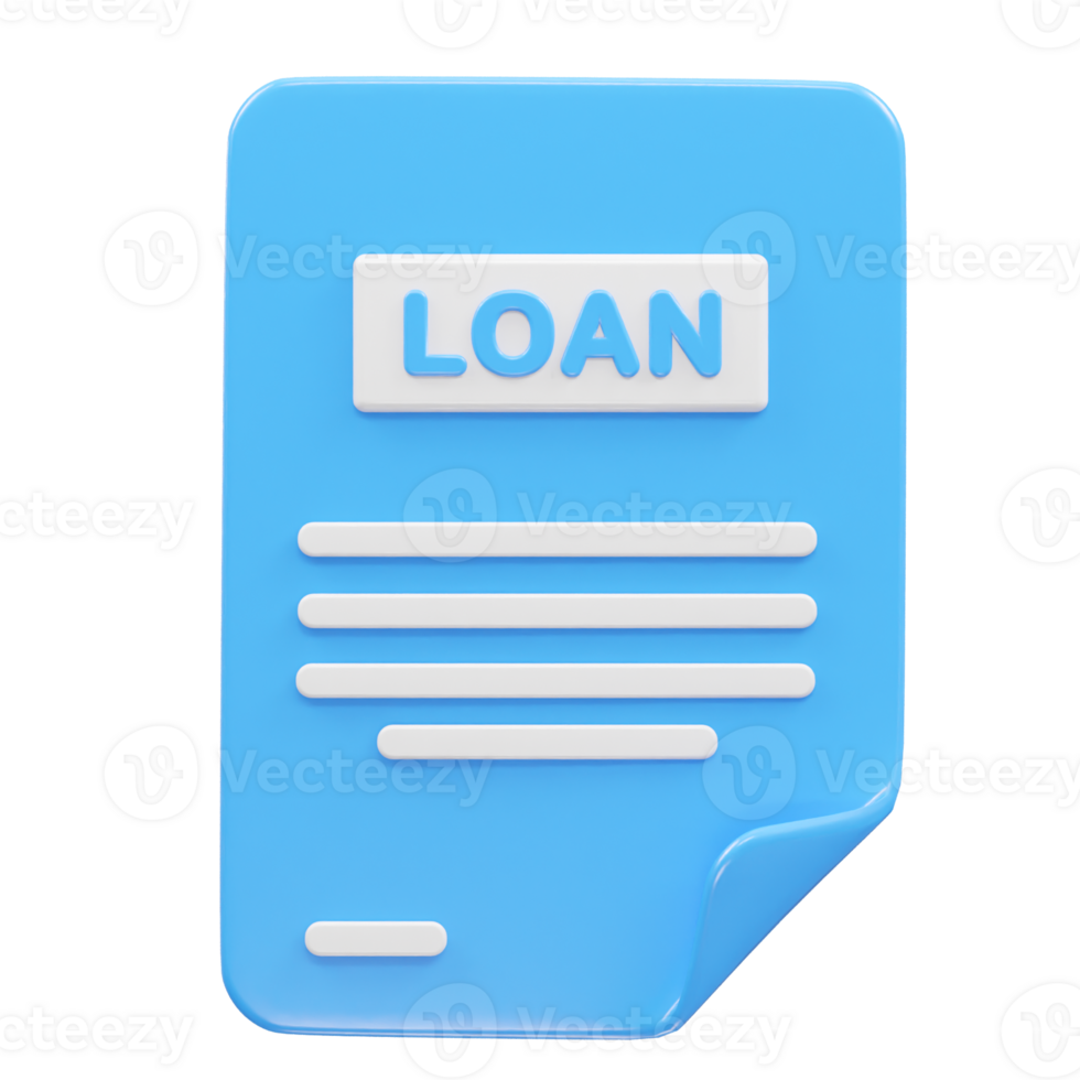 Loan icon 3d rendering bank loan illustration element png