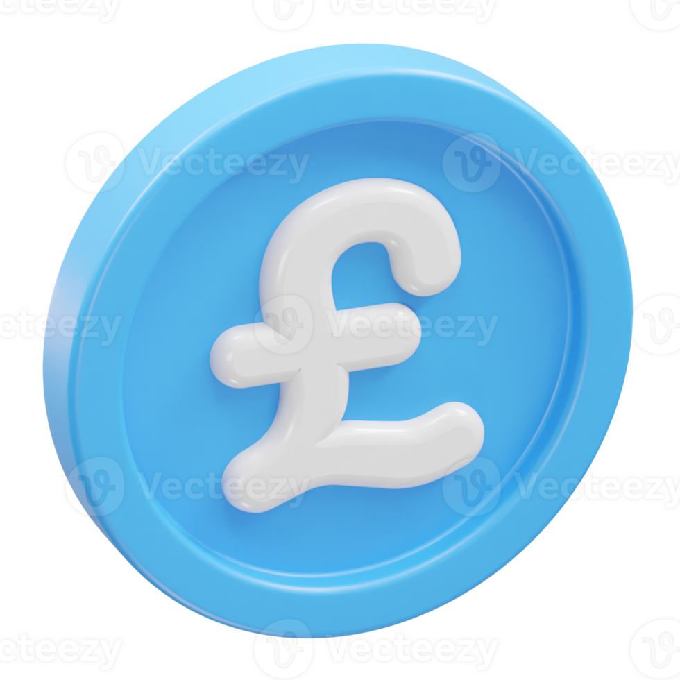 Pound icon 3d rendering illustration element png