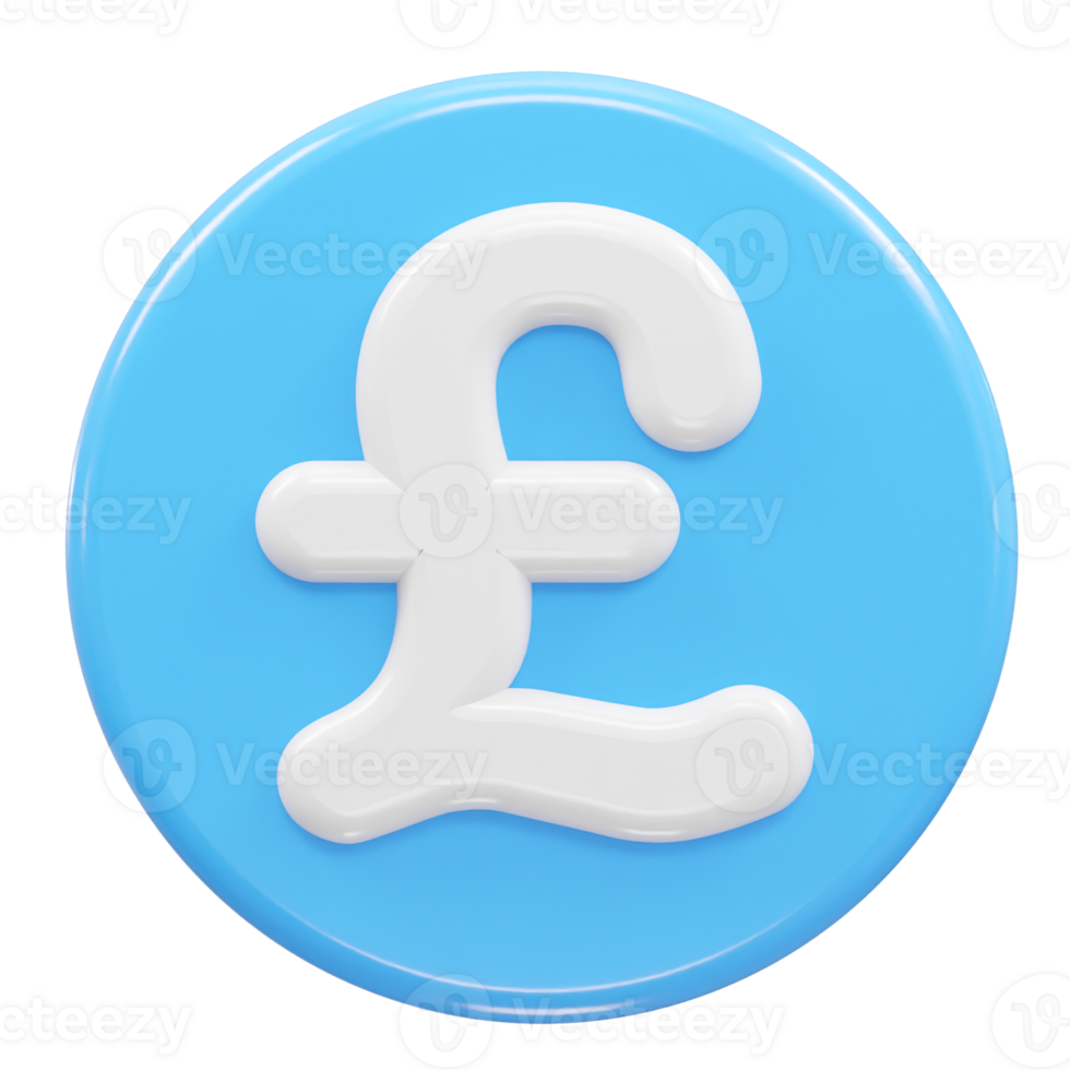 Pound icon 3d rendering illustration element png