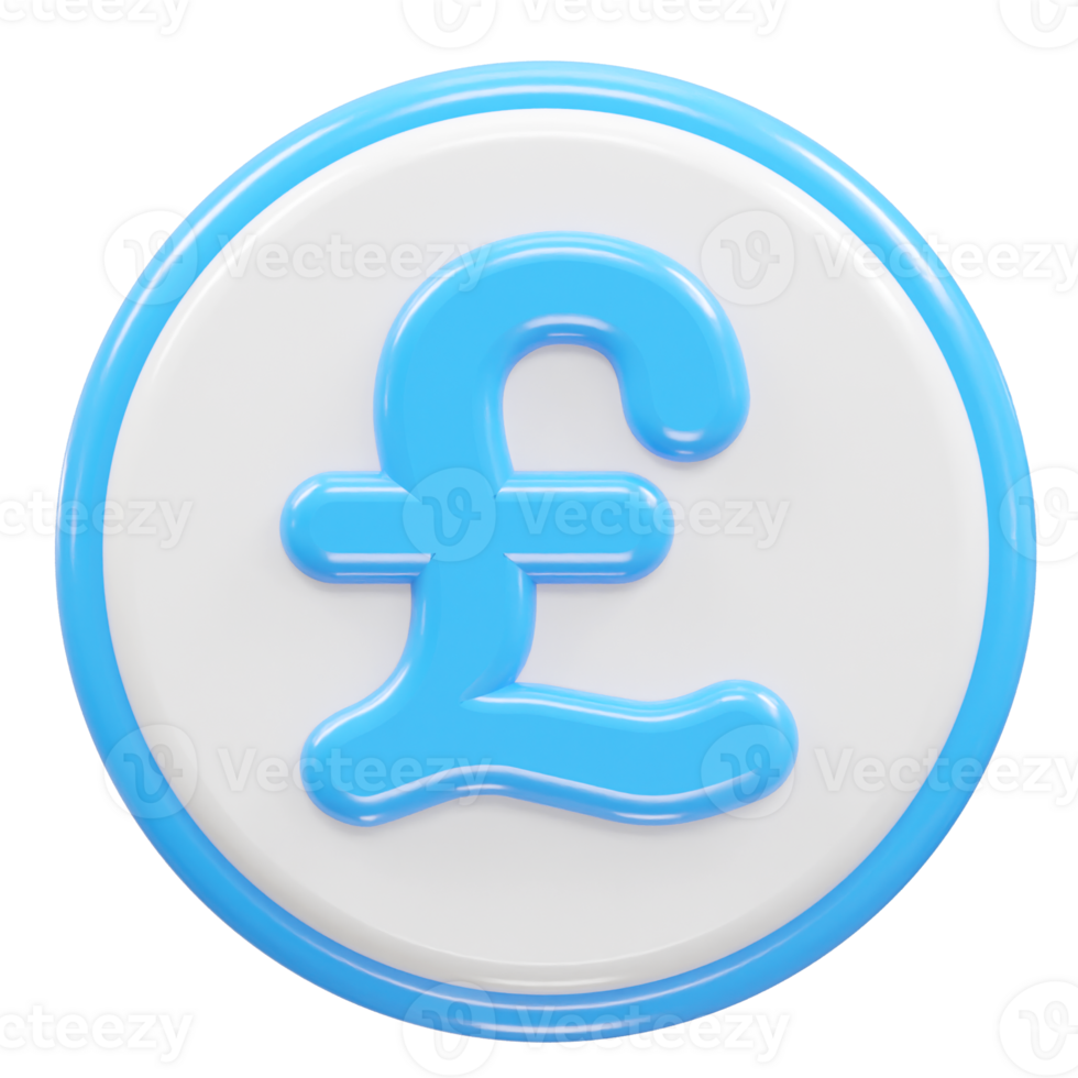 Pound icon 3d rendering illustration element png