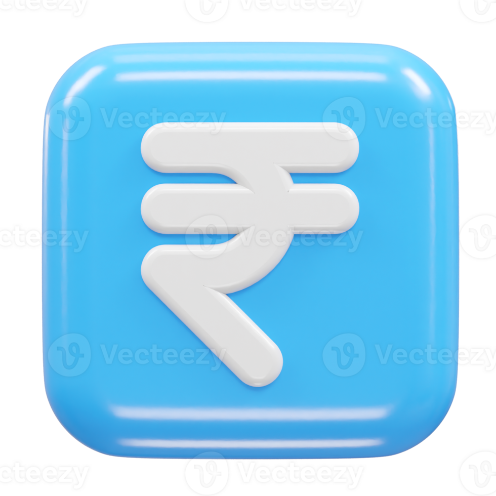 Rupee currency icon 3d rendering rupee icon illustration png