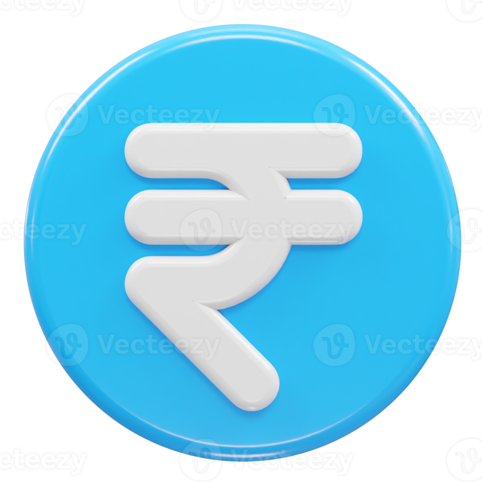 Rupee currency icon 3d rendering rupee icon illustration png
