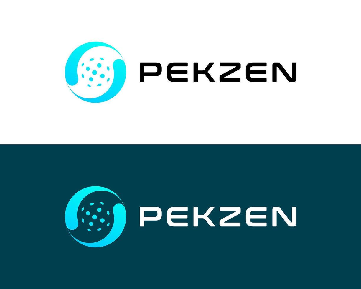 Zen icon and pickleball sport logo design. vector