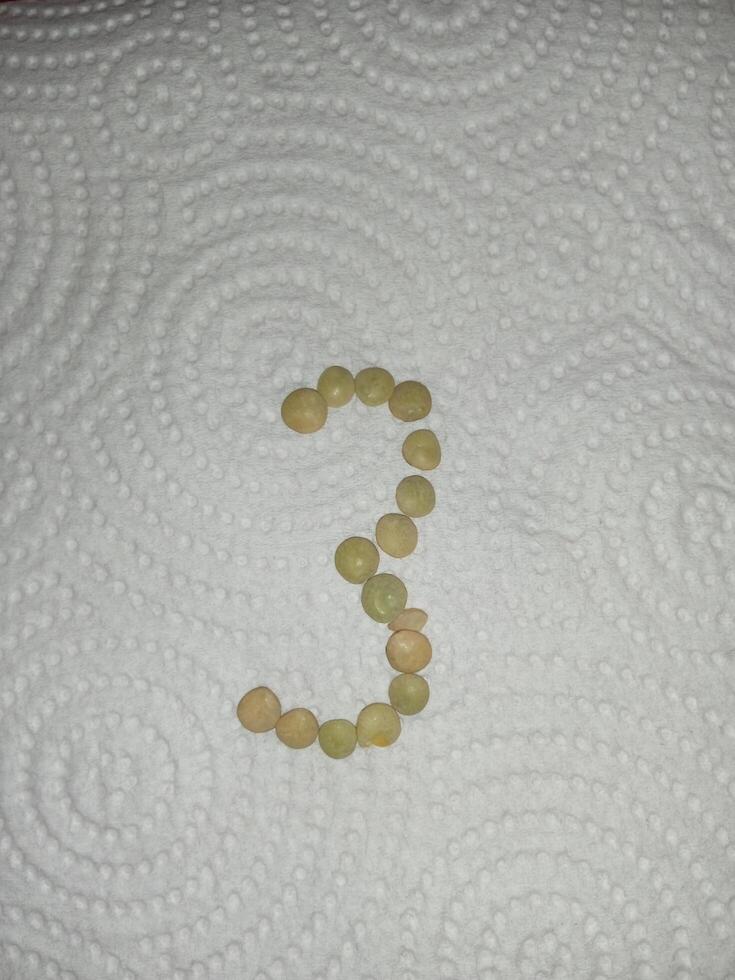 numbers are made out off beans photo