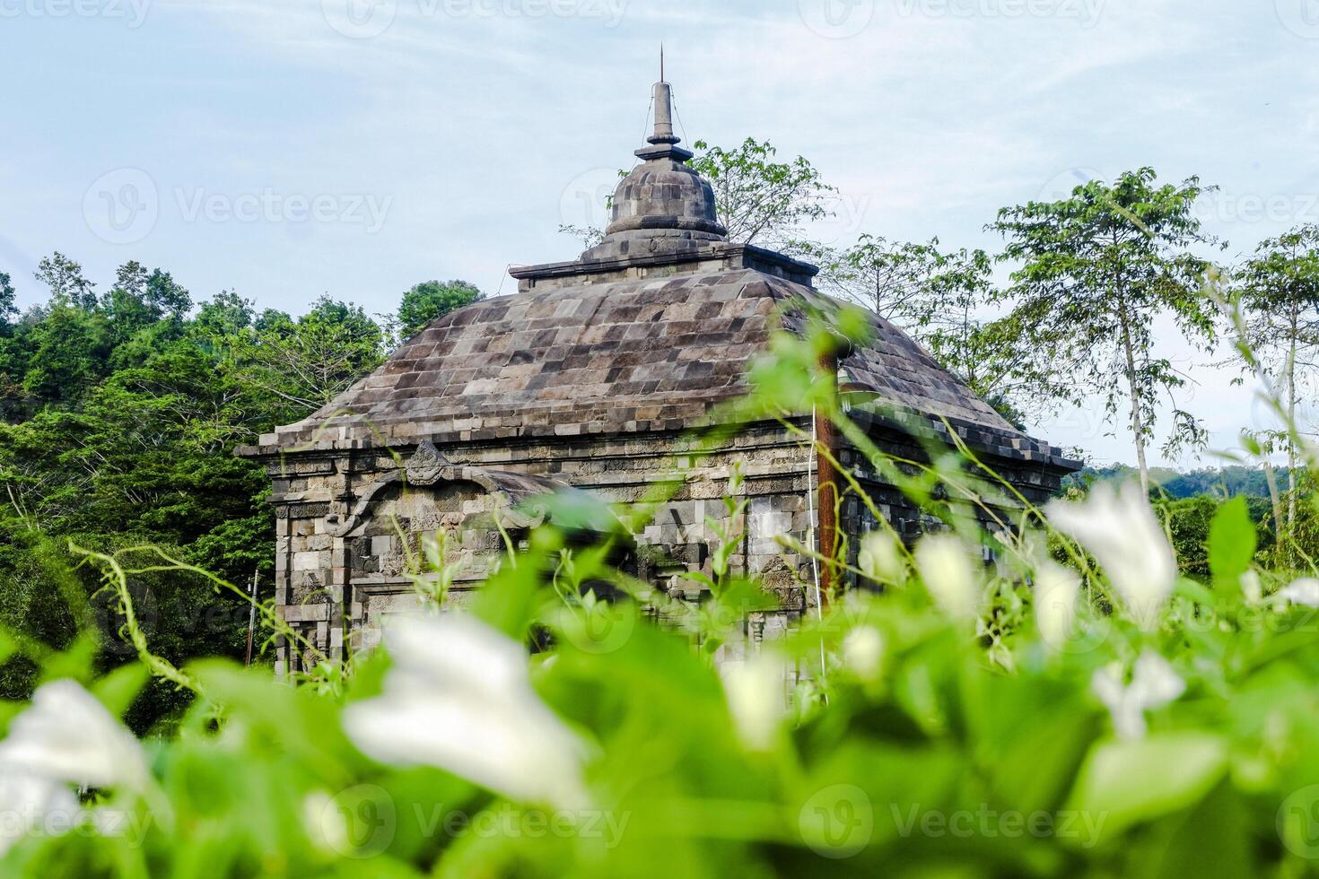 ancient temple in archaeological site in indonesia nature photo