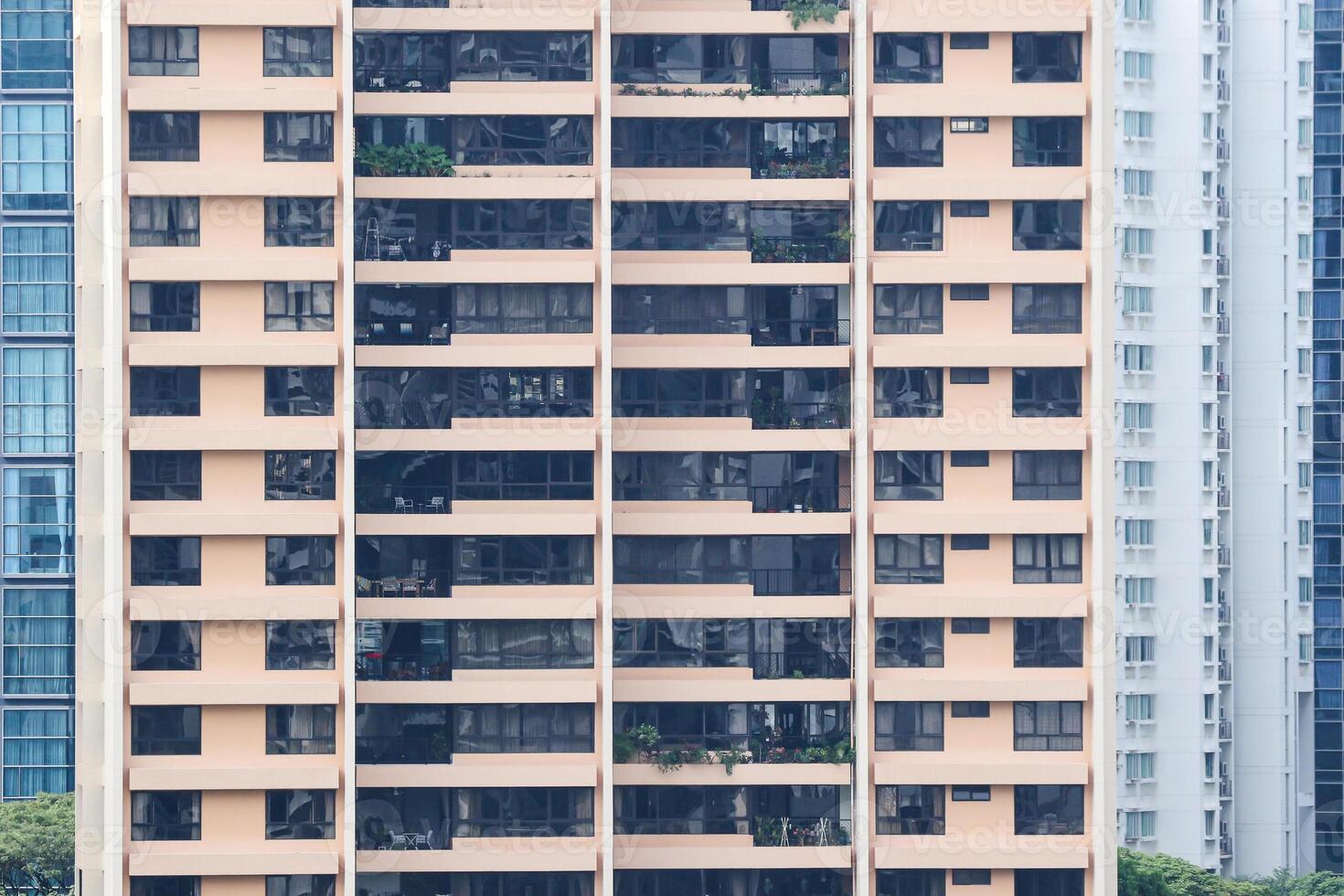 Facade of modern building in Singapore photo