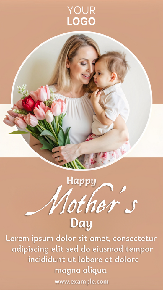 A woman holding a baby and a bouquet of flowers psd